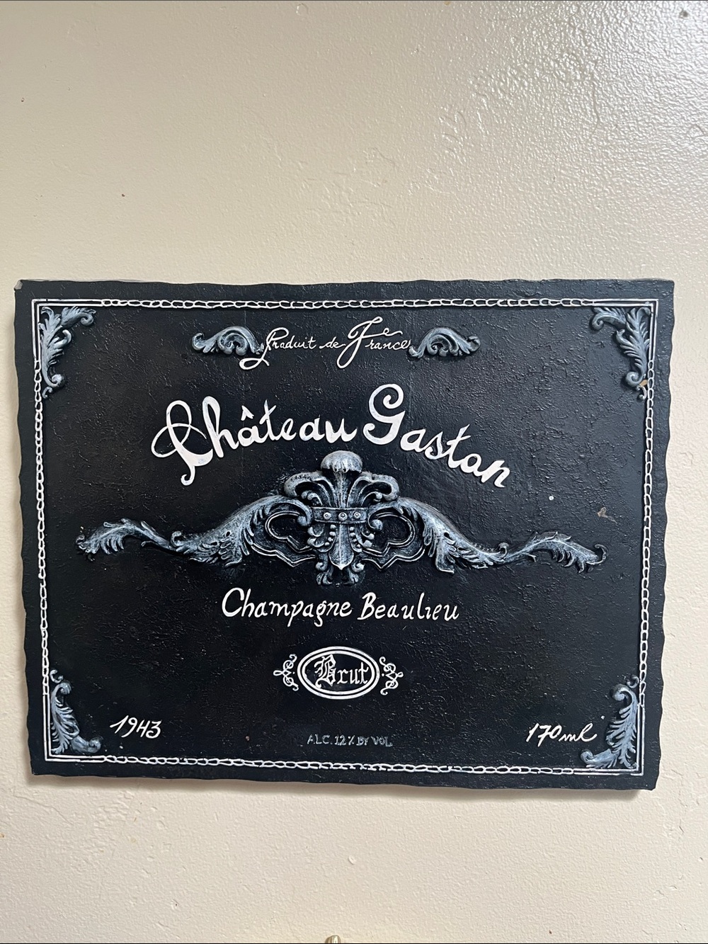 Château Gaston Black Decorative Wall Plaque -
